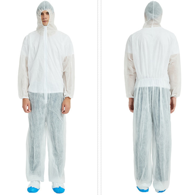 Áo bảo vệ dùng một lần chống bụi với Zipper trước sản phẩm tùy chỉnh